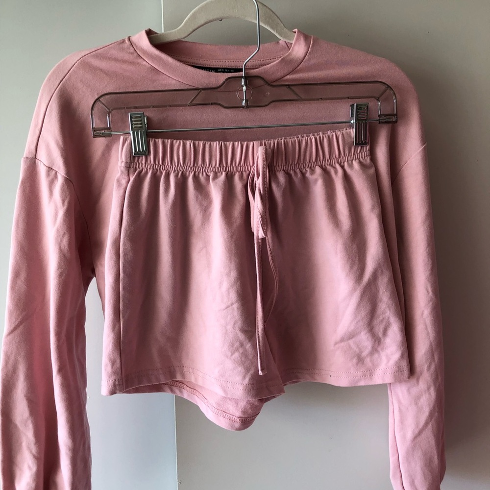 Pink Crop and Short Set